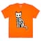 Orange Skeleton Cat Youth Crew Neck T-Shirt by Celebrate It™